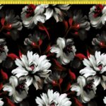 Seamless flower pattern black and white. Hand draw floral pattern.