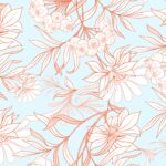 Seamless pattern, background with decorative flowers in art nouveau style, vintage, old, retro style. Vector illustration.